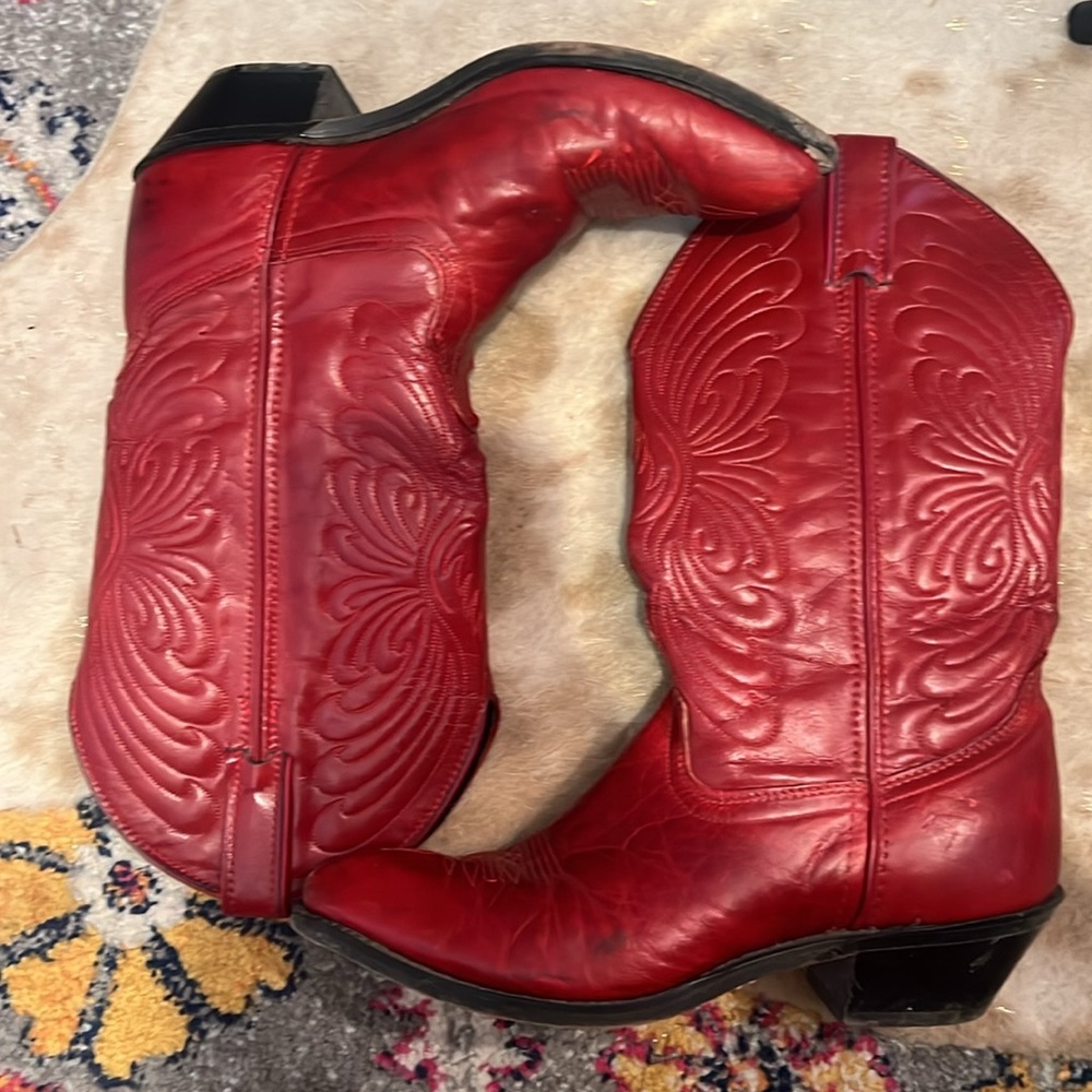 Red western boots